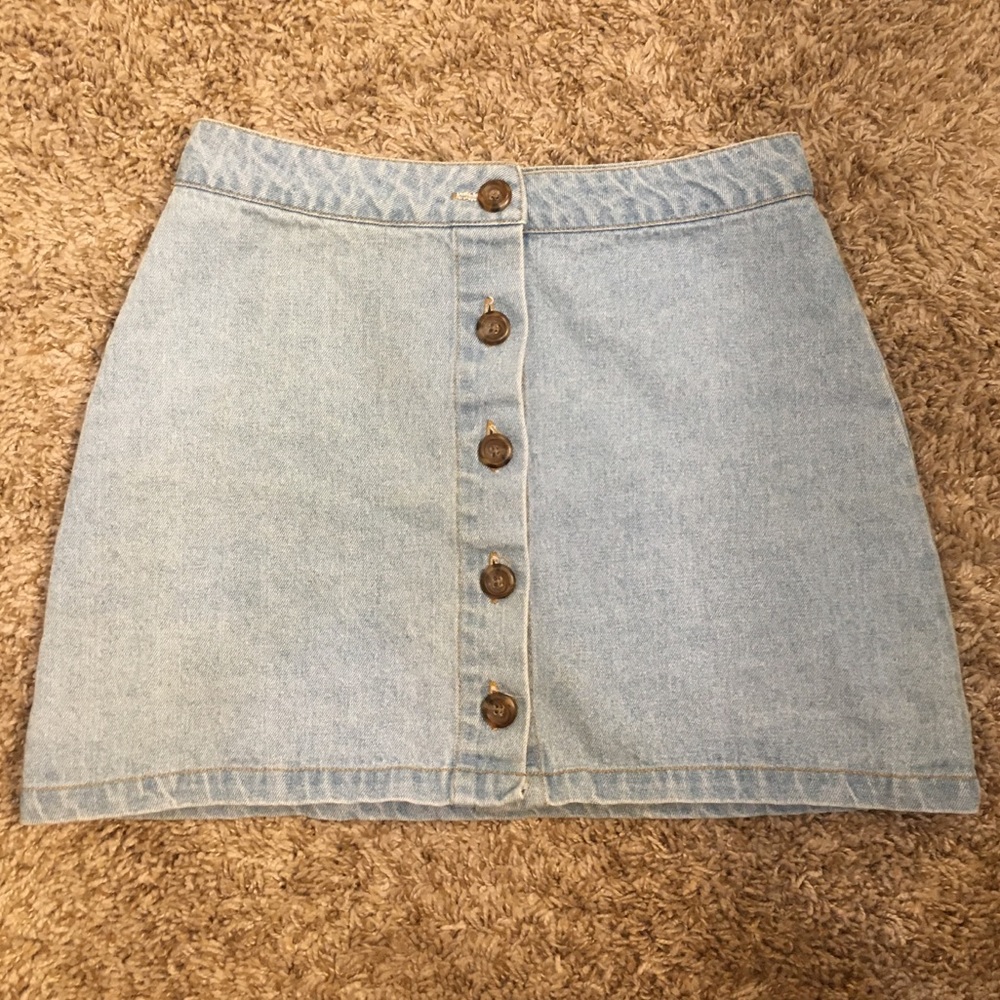 Button jean skirt